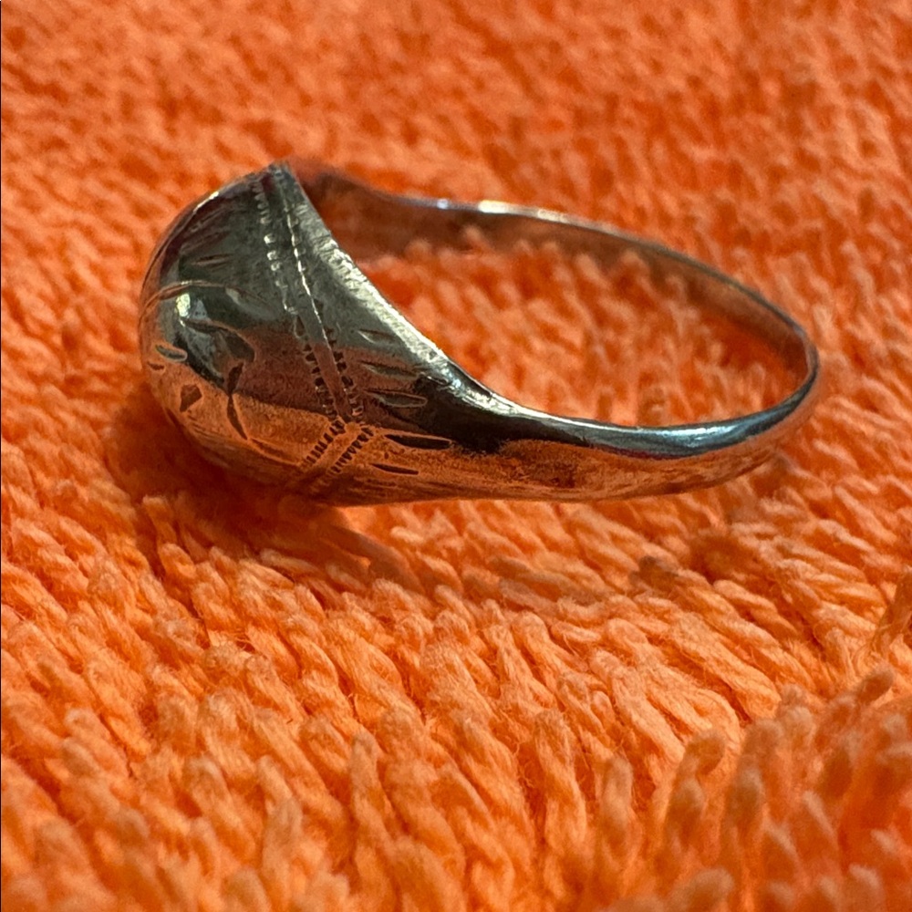 Vintage 925 sterling silver etched ring size 7 - Picture 4 of 5
